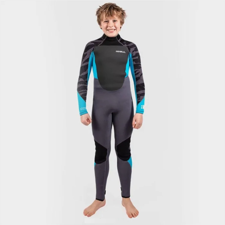 A child in a Gul wetsuit (for surf hire)
