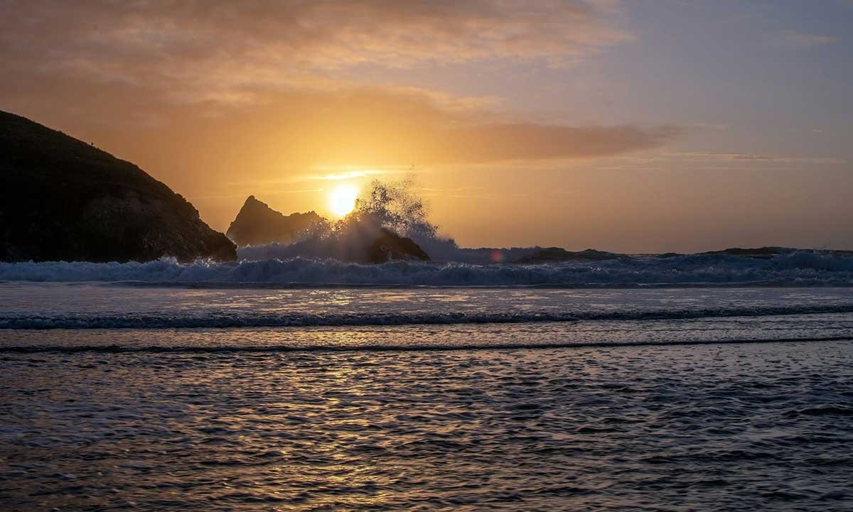 A sunset at Holywell Bay, Cornwall