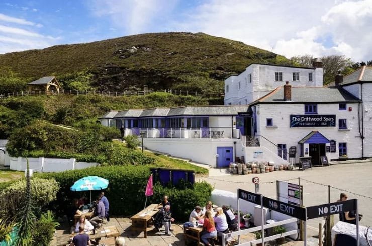 The Driftwood Spars, a pub in nearby St. Agnes