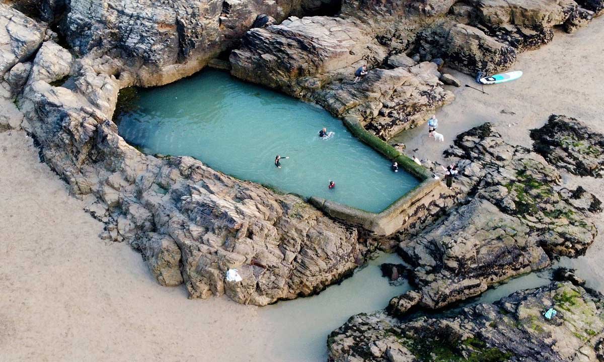 The rock pool at Perranporth, Cornwall