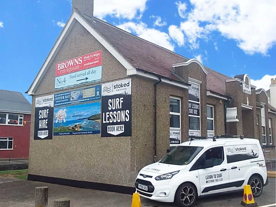 Stoked Surf School's new premises, located next to Perranporth Beach Car Park