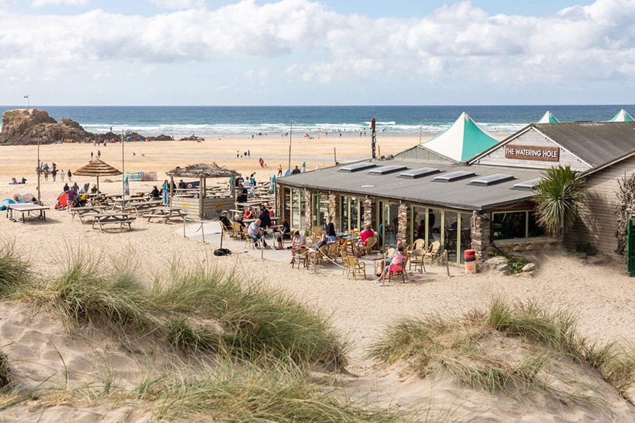 The Watering Hole pub, Perranporth Beach