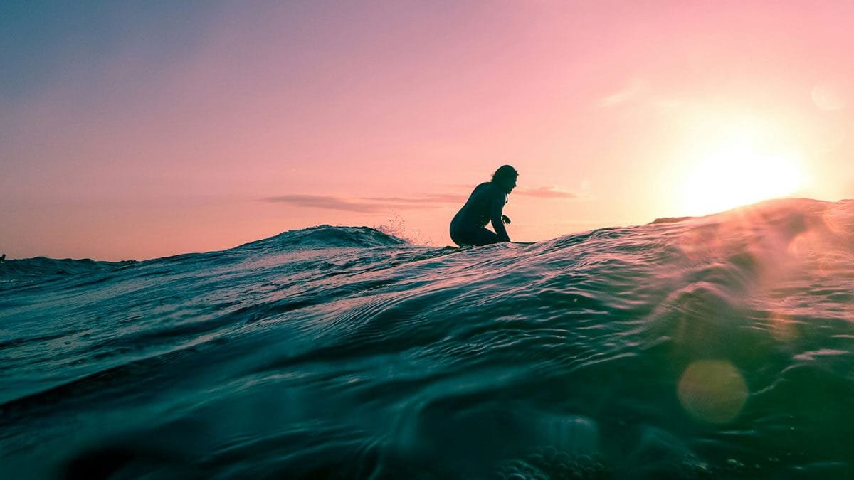 A person waiting for waves during October Half Term