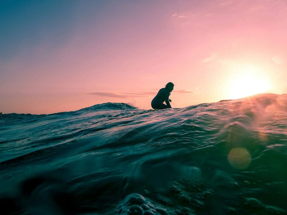 A person waiting for waves during October Half Term