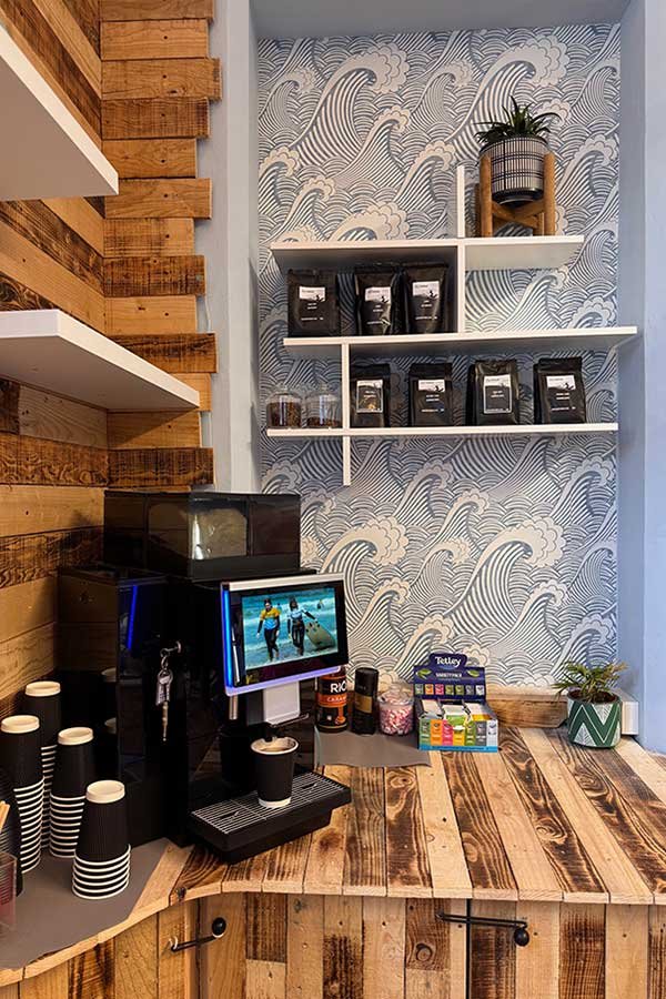 Stoked Surf School's new coffee corner