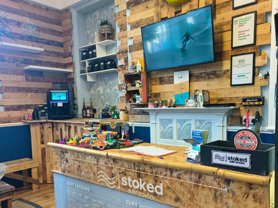 Stoked Surf School Open for the 2025 Season 12 Stoked surf School open for the 2025 season! This is an image of Stoked's front desk.